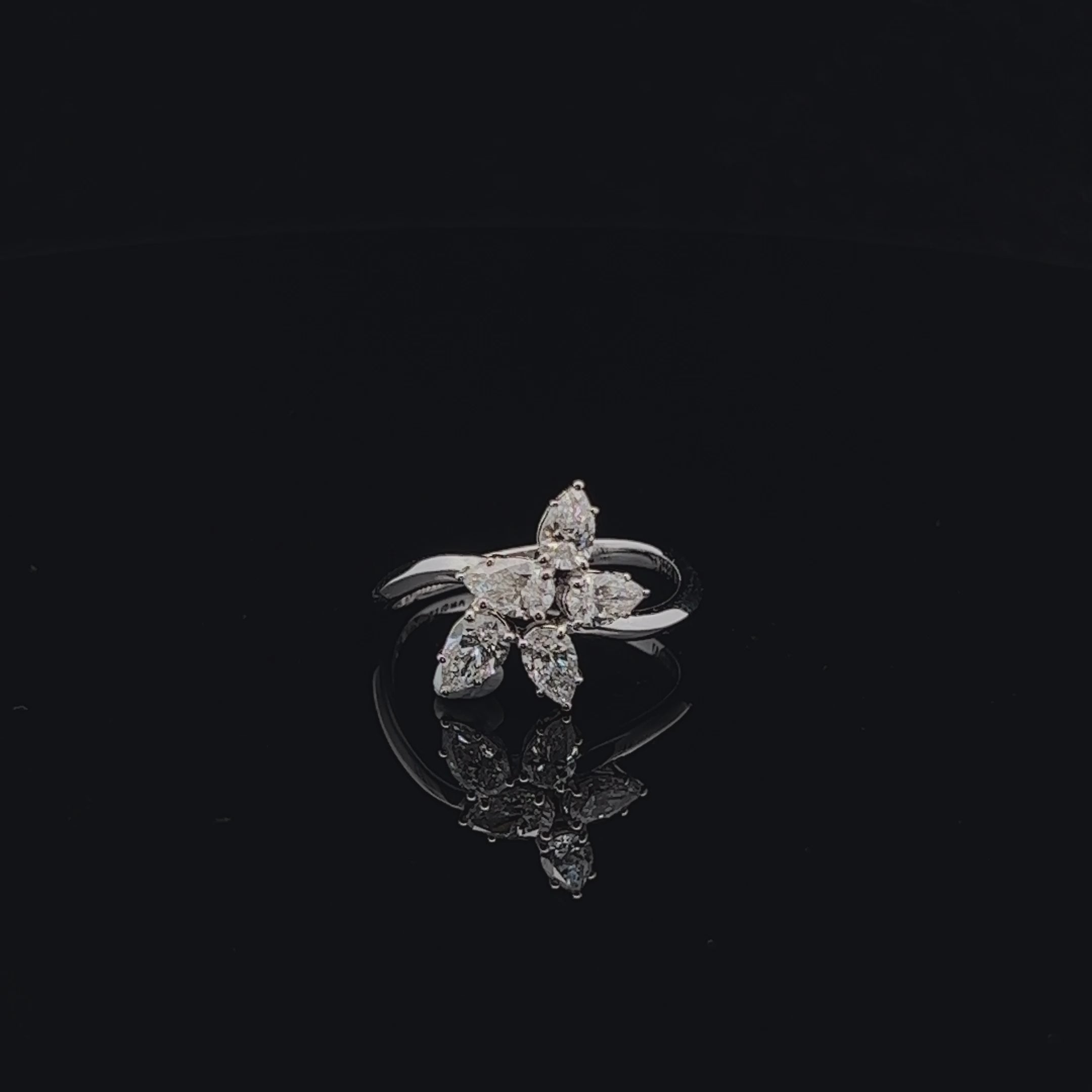 The Petal Bloom: Pear Diamond Statement Ring